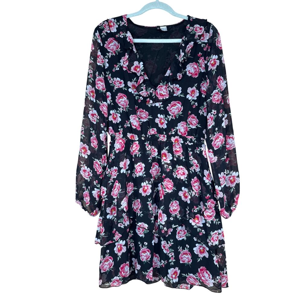 Divided H&M Cottagecore Fairycore Whimsigoth Floral Ruffle Dress Size 12